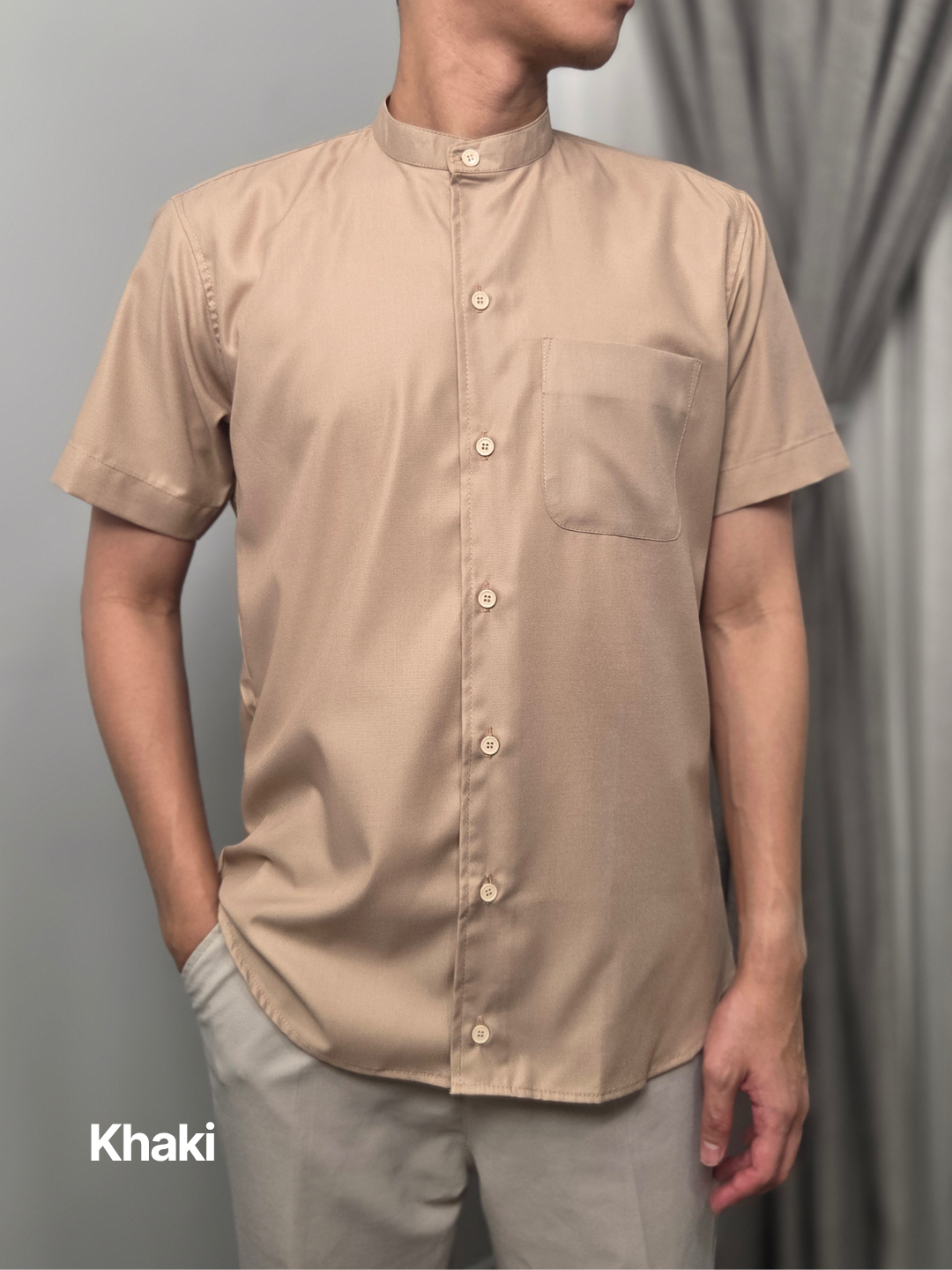 Malai Men Mandarin Collar Shirt