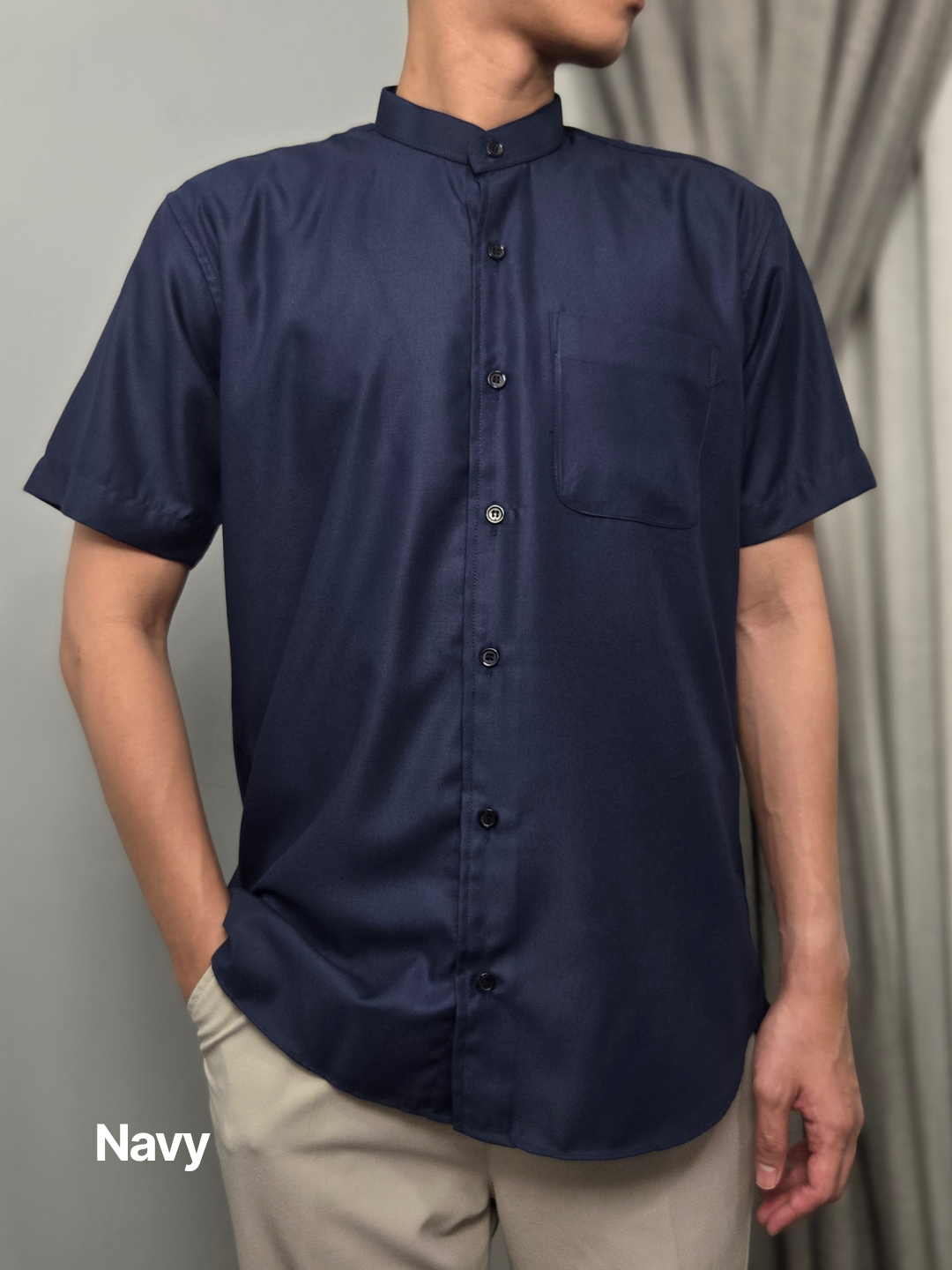 Malai Men Mandarin Collar Shirt